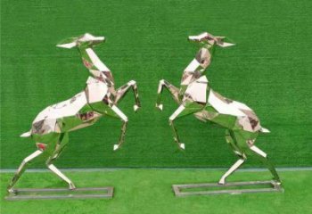 園林小鹿雕塑觀賞型，標識雕塑，切面小鹿雕塑展品