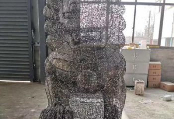 鏤空獅子雕塑預定，城區(qū)小品，不銹鋼獅子雕塑制造商