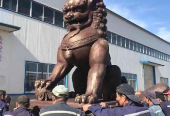 紅銅獅子雕塑供需，標識雕塑，景觀藝術蹲獅雕塑制造商
