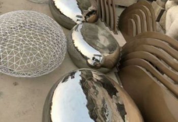 廣場坐凳雕塑，抽象景觀雕塑，鏡面效果