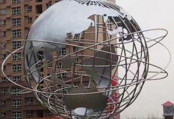 地球儀雕塑點擊，景觀雕塑，現代地球儀雕塑廠家