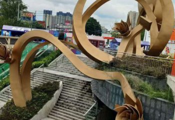 櫻花雕塑優選，陸地擺件，不銹鋼櫻花雕塑廠家