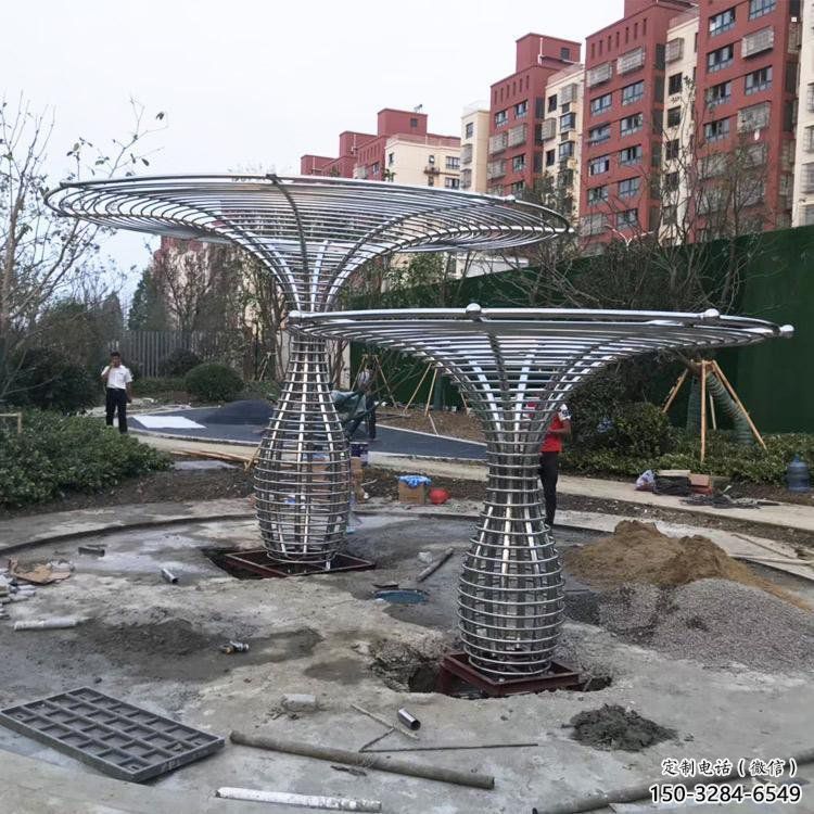 制造遮陽樹雕塑廠家，地標擺件，鏤空遮陽樹雕塑訂做