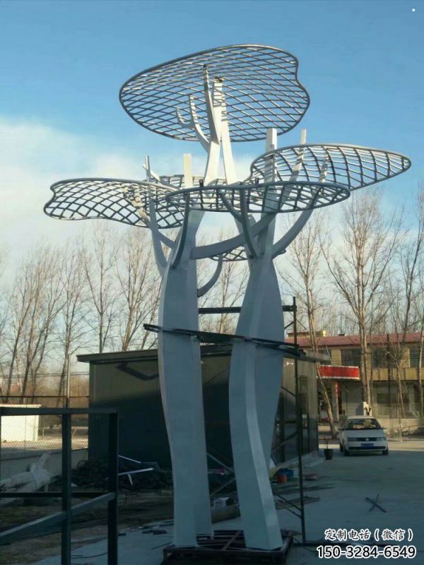 蘑菇樹雕塑定價(jià)，街頭雕塑，鏤空蘑菇樹雕塑制作廠家