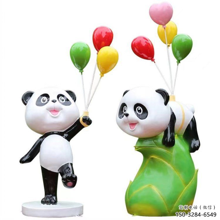 景區(qū)熊貓雕塑通用，陸地擺件，卡通熊貓雕塑點擊