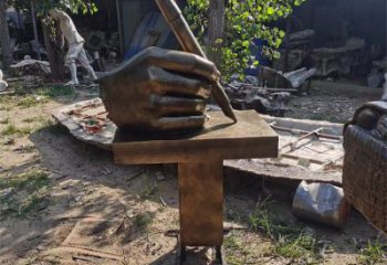 手握鋼筆雕塑供需，多彩藝術，仿銅手握鋼筆雕塑制造商