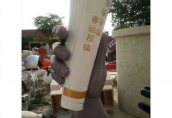 手卷雕塑異型廠家，城市裝飾，玻璃鋼手卷雕塑定做