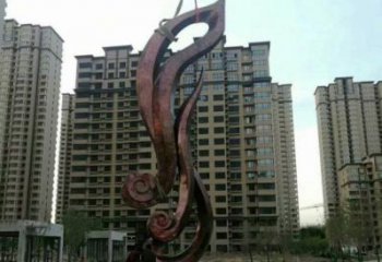 鏡面樹葉雕塑