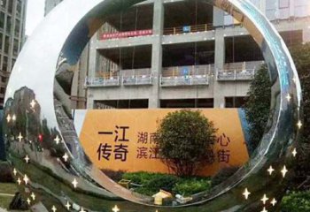 城市圓圈雕塑選用，透雕系列，現代不銹鋼圓圈雕塑優價
