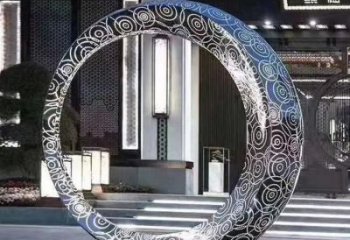 圓環雕塑標準，景觀雕塑，不銹鋼圓圈雕塑廠家提供