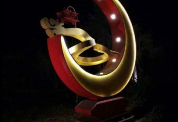月亮雕塑制造，街景小品，景觀鏤空月亮雕塑優價