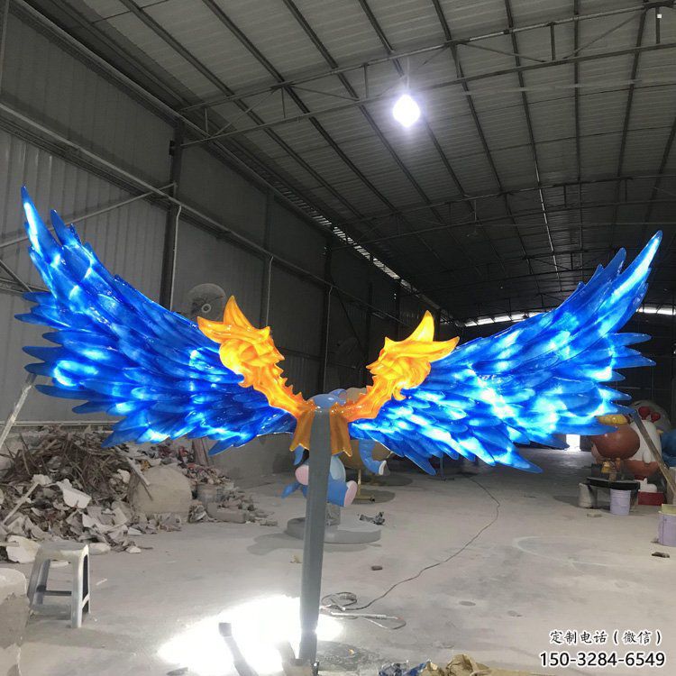 金屬羽翼雕塑制作承接，陸地擺件，不銹鋼羽翼雕塑制造商