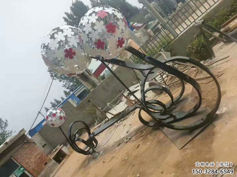 蚌埠大型蒲公英坐凳雕塑，現代元素設計，不銹鋼坐凳雕塑