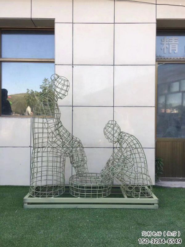 百色鏤空孝道雕塑通用，街景小品，鐵藝洗腳雕塑制造