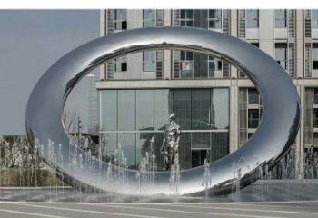 阜陽小區圓環雕塑，水簾噴泉雕塑，水景藝術效果