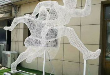 文昌鏤空健兒雕塑制造，校園雕塑，金屬鐵藝人物雕塑展品