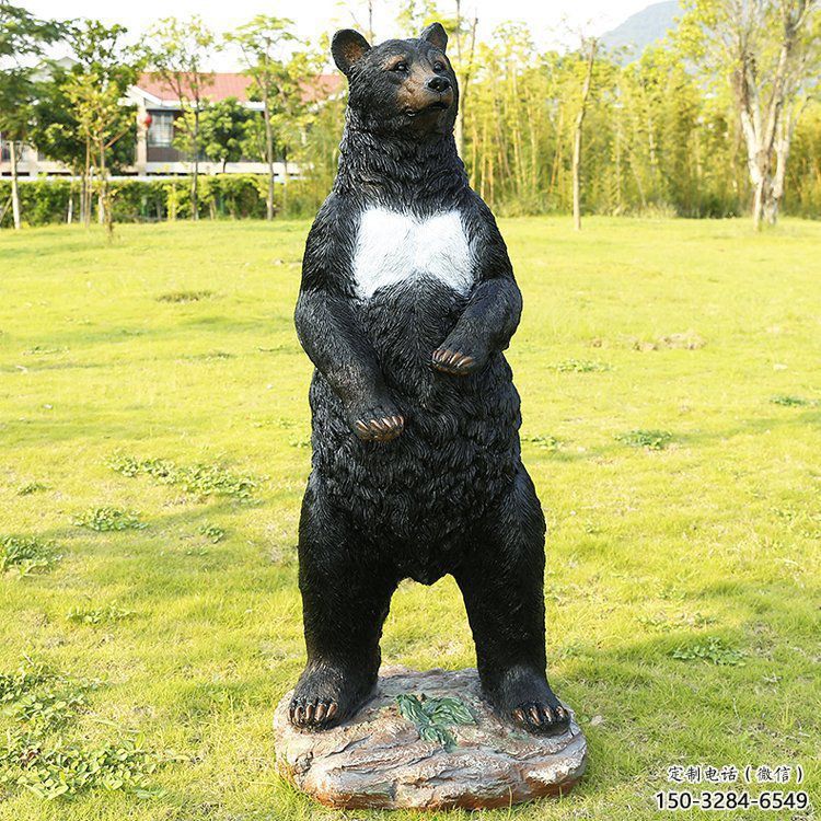 宜昌街道黑熊雕塑，仿真動物雕塑，古銅效果