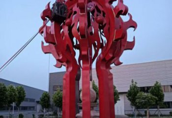 玄武火球雕塑，精神堡壘火球雕塑落地展示