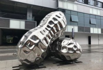 南昌花生雕塑制造，白鋼構(gòu)件，不銹鋼花生雕塑提供
