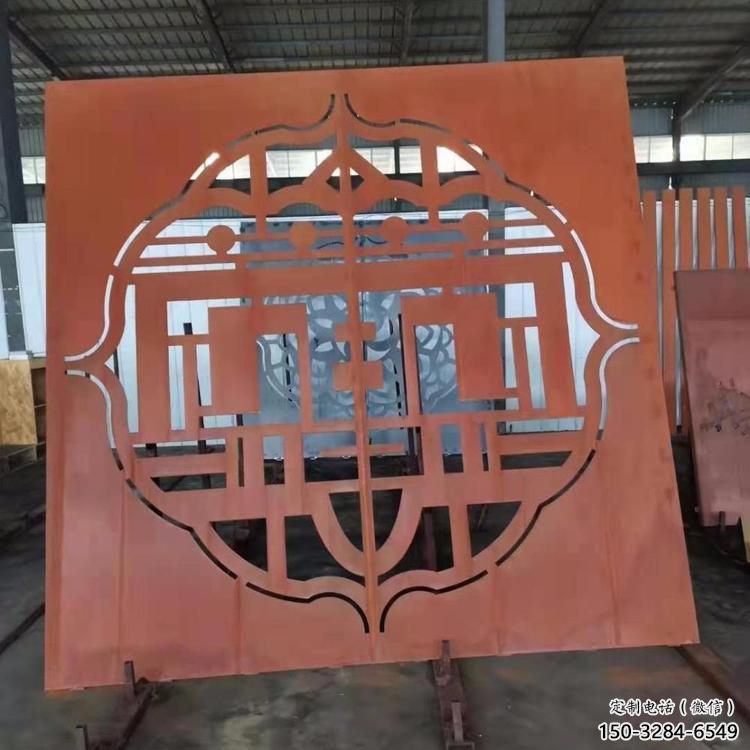 彭陽(yáng)鏤空景墻雕塑，耐候鋼鏤空工藝設(shè)計(jì)