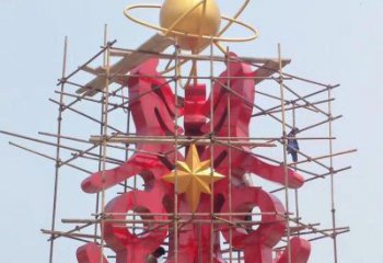 烏蘭察布景觀科技之星雕塑選用，美陳雕塑，抽象不銹鋼科技之星雕塑標(biāo)準(zhǔn)