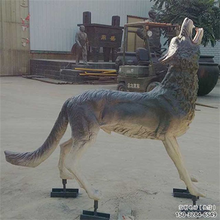 大理銅狼雕塑廠家，銅雕動物狼，仿真工藝制作