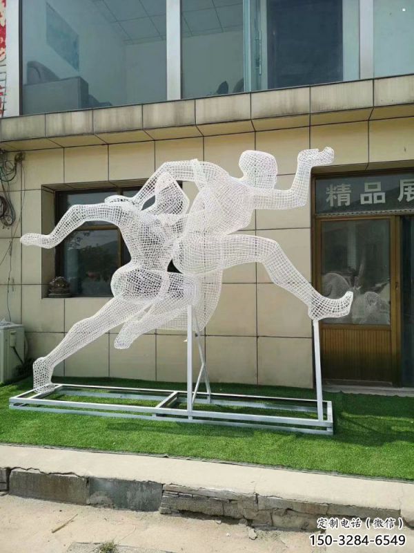 楚雄鏤空體育雕塑供求，白鋼構件，鐵藝人物雕塑觀賞型