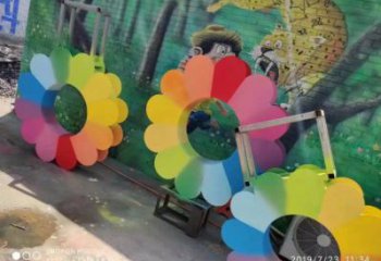 達孜金銀花雕塑廠家，景區(qū)雕塑，城市不銹鋼金銀花雕塑