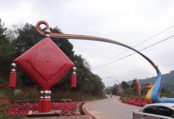 大理街道中國結雕塑