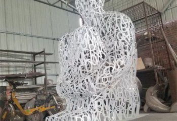 舟山大型鏤空人物雕塑常用，戶外擺放，鐵藝字母人物雕塑展示