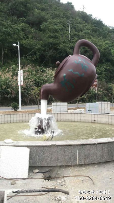 長壽小區天壺標志雕塑，多彩藝術，天壺雕塑生產廠家